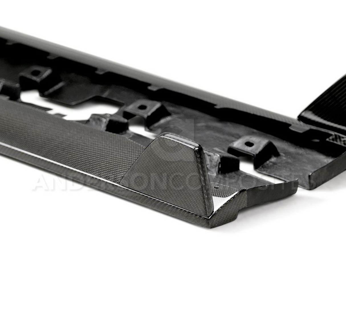 2015 - 2020 MUSTANG GT350 STYLE CARBON FIBER SIDE ROCKER PANEL SPLITTERS (PAIR)