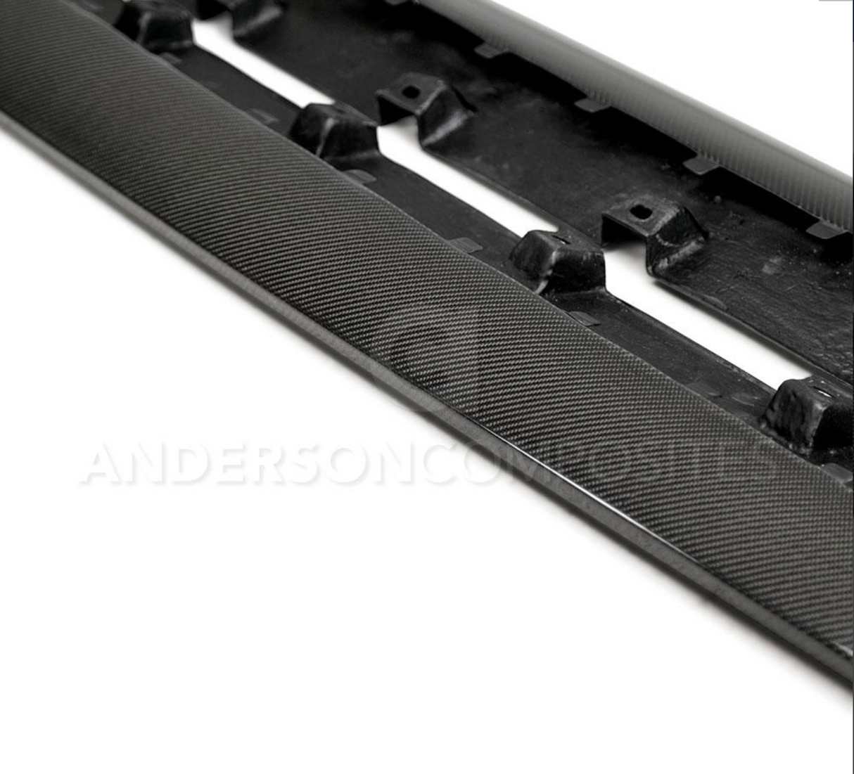 2015 - 2020 MUSTANG GT350 STYLE CARBON FIBER SIDE ROCKER PANEL SPLITTERS (PAIR)