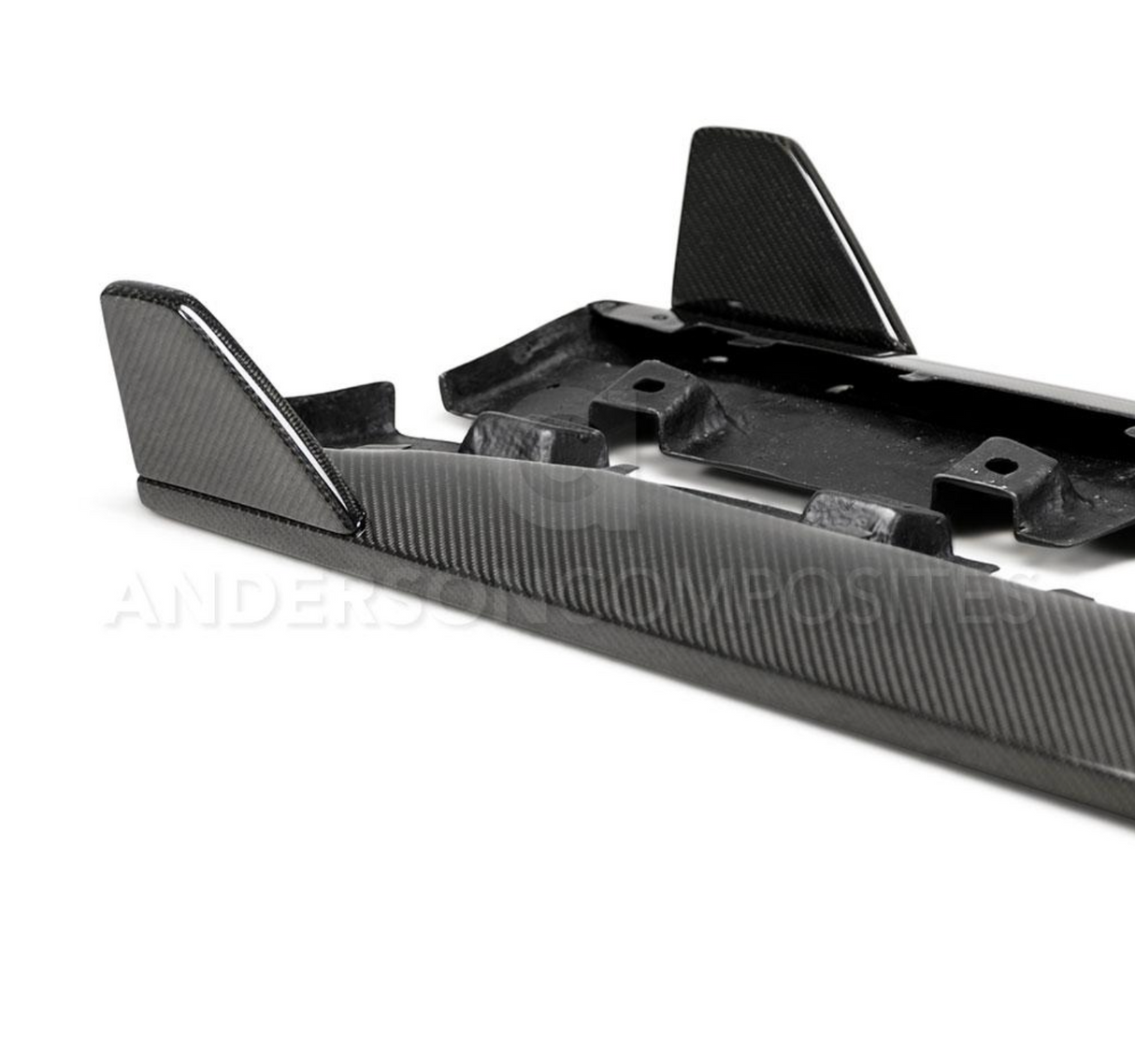 2015 - 2020 MUSTANG GT350 STYLE CARBON FIBER SIDE ROCKER PANEL SPLITTERS (PAIR)