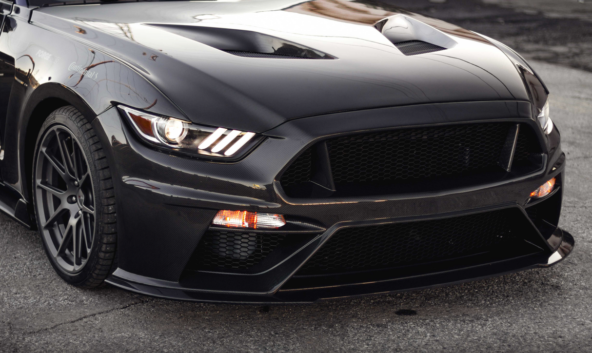 2015 - 2017 MUSTANG FORD GT STYLE MUSTANG FIBERGLASS FRONT BUMPER WITH FRONT LIP