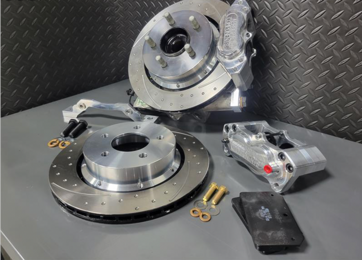 4 Piston Pro Street Dimpled and Slotted Front Brake Kit 2015-20 Mustang GT350