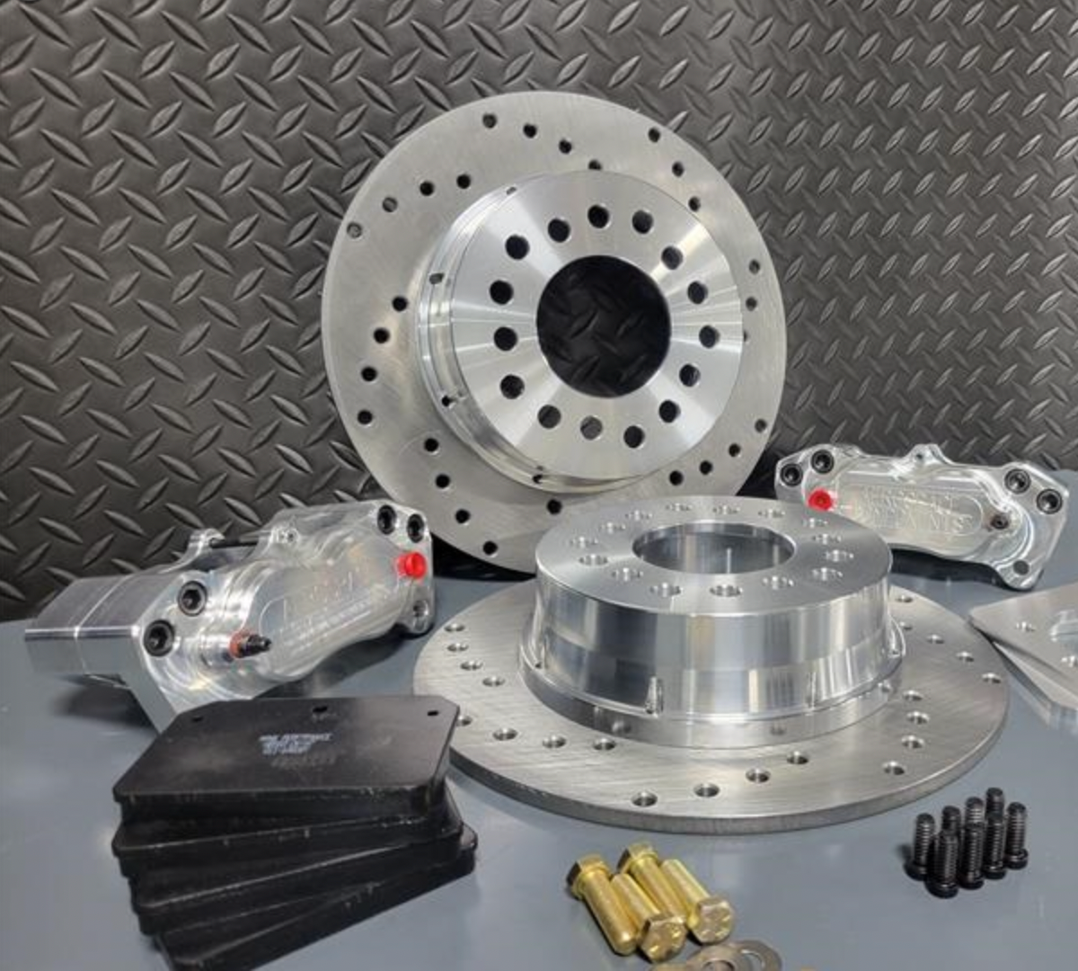 Rear Drag Race Brake Kit 05-14 Mustang Housing Ends With Strange A1098 C-Clip Eliminators 5Lug- 1/2" Studs Factory ABS Rear-1