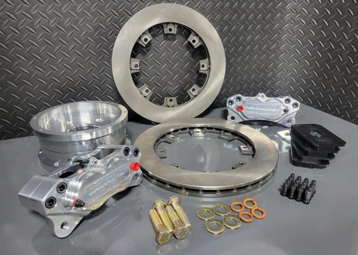 Rear Pro Street Brake Kit 05-14 Mustang Housing Ends With Strange A1098 C-Clip Eliminators 5Lug- 1/2" Studs Factory ABS Rear-1-1