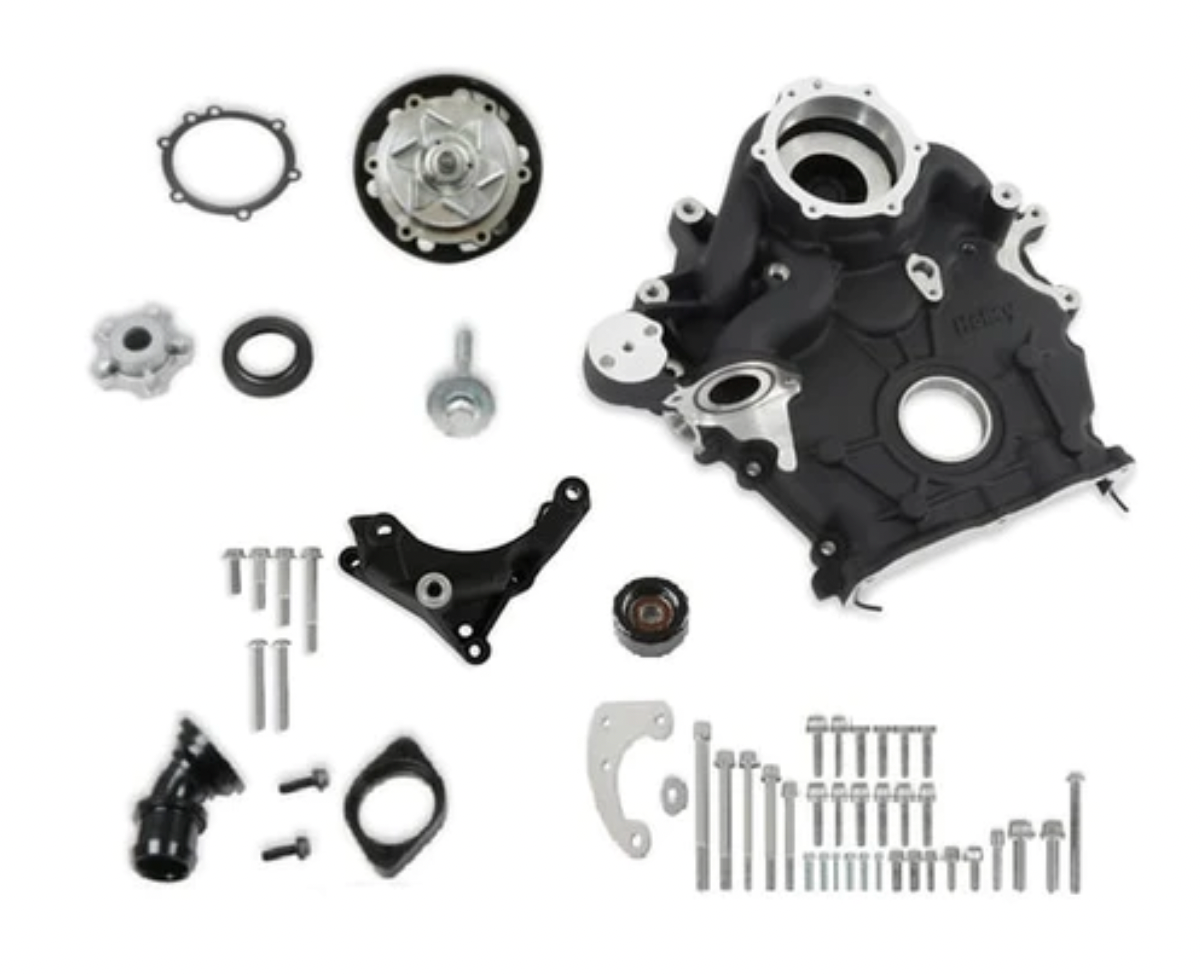 HOLLEY GODZILLA HIGH-MOUNT ACCESSORY DRIVE - OE OILING SYSTEM - BASE KIT - BLACK