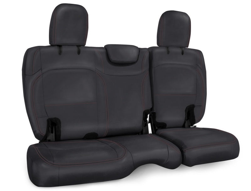 PRP 2018+ Jeep Wrangler JL/2 Door Rear Bench Cover - Black with Red Stitching