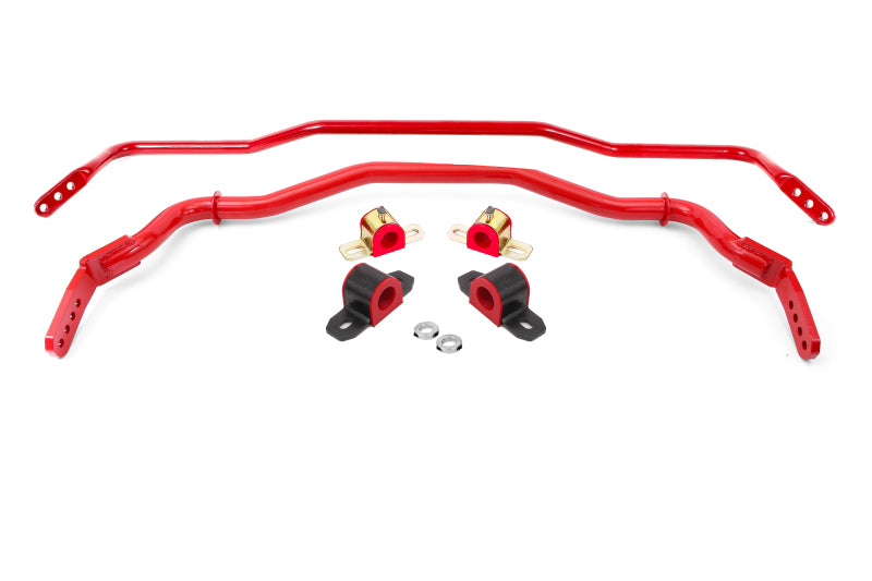 BMR 15-22 S550 Mustang Sway Bar Kit with Bushings Front and Rear Red