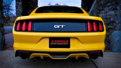 2015-2020 Corsa Ford Mustang GT 5.0 3in Axle Back Exhaust, Black Dual 4.5in Tip *Sport*
