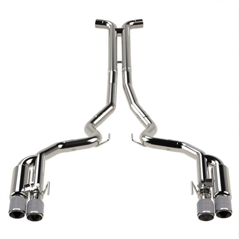 Kooks 18-24 Ford Mustang GT 5.0 3in. Valved Shotgun Cat-Back Exhaust - Carbon Tips
