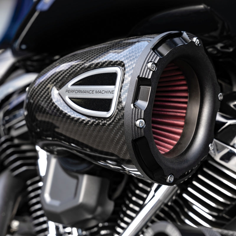 Performance Machine 93-06 Big Twin CV Carb,01-17 Big Twin Delphi C4 Series Air Cleaner - CF/Blk Ops