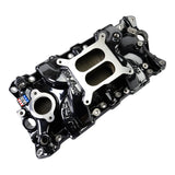 Edelbrock Chevy SB Performer EPS Manifold w/ Oil Fill Tube - Black Plasma