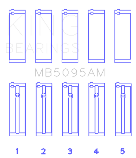 King Engine Bearings Toyota 1E/2E (1.3L) (Size STD) Performance Main Bearing Set