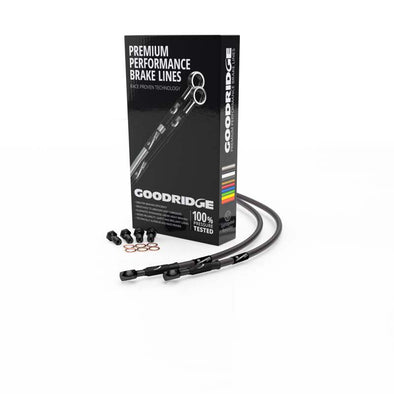 Goodridge 99-07 Honda CBR600F Carbon Race Front SS Brake Lines w/Black Fittings