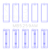 King Engine Bearings Honda B18A1 (Size +0.50mm) Main Bearing Set