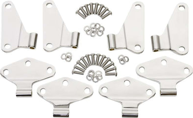 Kentrol 07-18 Jeep Wrangler JK Body Door Hinge Set 8 Pieces 4 Door - Polished Silver