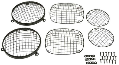 Kentrol 76-86 Jeep CJ Powdercoat Wire Mesh Guard Set 6 Pieces Black