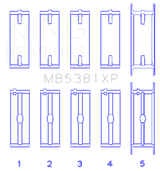 King Engine Bearings Holden 253/308CI 5.0L/5.7L (Size .020) Main Bearing Set