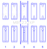 King Engine Bearings Nissan CA16DET/CA18DET/CA20ET (Size +0.50mm) Main Bearing Set