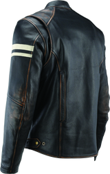 River Road Hoodlum Vintage Leather Jacket Black - Small