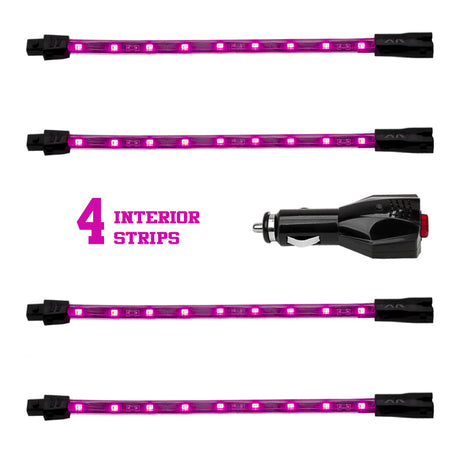 XK Glow Single Color XKGLOW UnderglowLED Accent Light Car/Truck Kit Pink - 4x8In