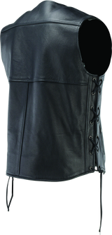 River Road Old Skool Leather Vest Black - Large