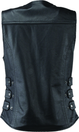 River Road Plains Leather Vest Black Womens - Small