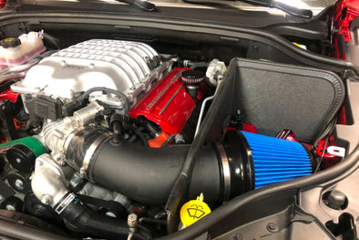 JLT 18-20 Jeep Grand Cherokee Trackhawk 6.2L Blk Textured CAI Kit w/Red Filter (2018 CARB Exempt)