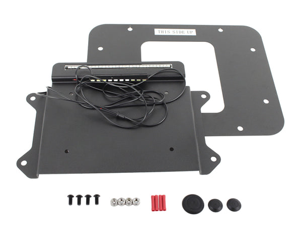 Kentrol 07-09 Jeep Wrangler JK BackSide License Plate Mount with LEDs - Textured Black