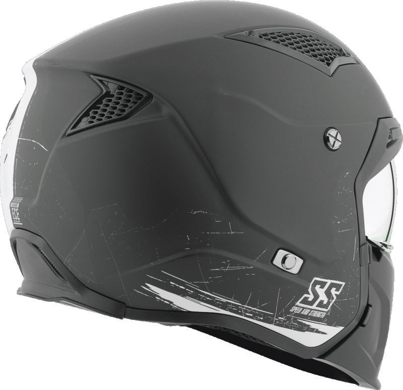 Speed and Strength SS2400 Tough As Nails Helmet Black/White - Small