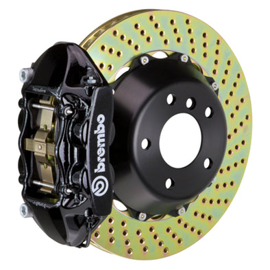 Brembo 15-23 Mustang GT/V6/EcoBoost Rear GT BBK 4 Piston Cast 380x28 2pc Rotor Drilled-Black