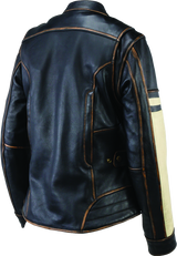 River Road Dame Vintage Leather Jacket Black Womens - Small