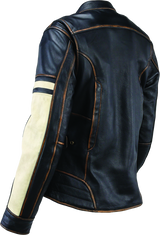 River Road Dame Vintage Leather Jacket Black Womens - Small