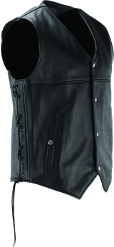 River Road Old Skool Leather Vest Black - Large