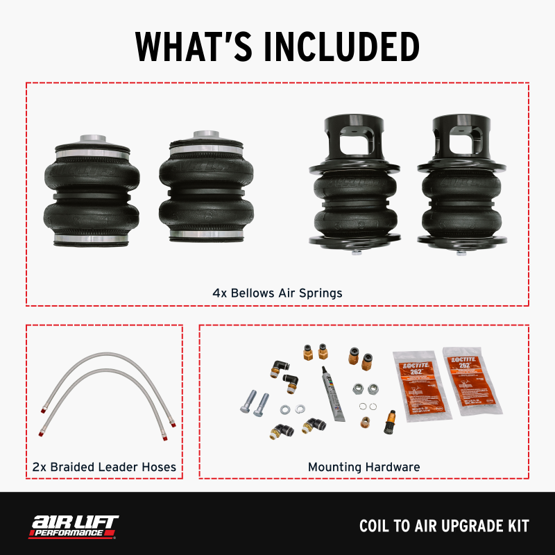 Air Lift 02-06 Infiniti G35 Sedan / 03-08 Nissan 350z Coil to Air Upgrade Kit
