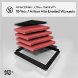 K&N Replacement Air Filter 18-20 Renault Megane IV 1.8L L4