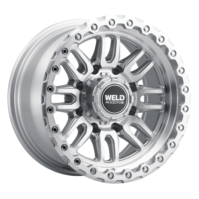 Weld Off-Road Swift 17x9in 6x135 / 6x139.7 BP ET-12 106.1mm CB - Gloss Silver Machined Wheel & Ring