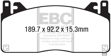 EBC 2015+ Ford Mustang (6th Gen) 5.2L (GT350) Shelby Redstuff Front Brake Pads