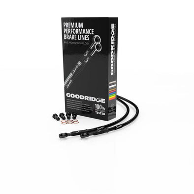 Goodridge Suzuki GT550A Black Front SS Brake Lines w/Black Fittings