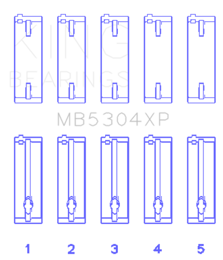 King Engine Bearings Mazda B6/B6-T/ZM/B3/B5 Main Bearing Set - Size STDX