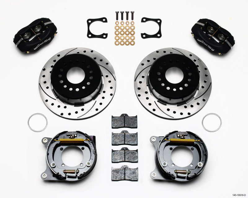 Wilwood Forged Dynalite P/S Park Brake Kit Drilled Chevy 12 Bolt-Spec 3.15in Bearing Staggered mt