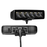 Go Rhino Xplor Blackout Series Sixline LED Flood Light Kit (Surface/Threaded Stud Mnt) - Blk (Pair)