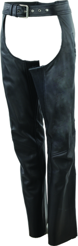 River Road Plains Leather Chaps Black Womens - Small