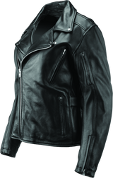River Road Ironclad Classic Leather Jacket Black Womens - Small