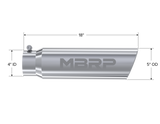 MBRP Universal 5in OD Angled Rolled End 4in Inlet 18in Length T304 Exhaust Tip
