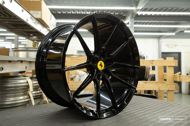 Vossen x Novitec NF9 22x12in - 5x114.3 BP - ET33 - Gloss Black Ferrari 488 / F8 Rear Wheel