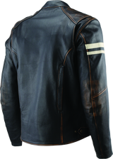 River Road Hoodlum Vintage Leather Jacket Black - Small