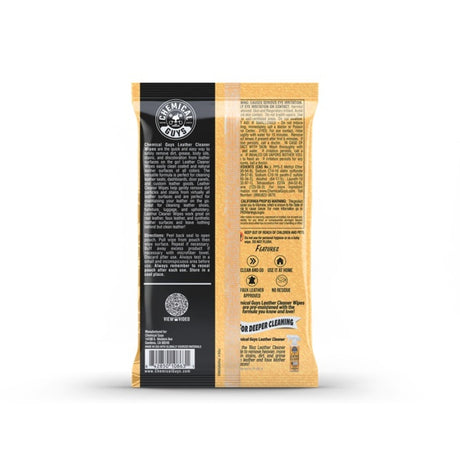Chemical Guys Leather Cleaner Wipes - 50ct
