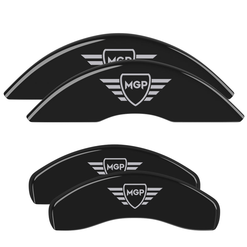 MGP 4 Caliper Covers Engraved Front & Rear MGP Black Finish Silver Characters 2018 Tesla X