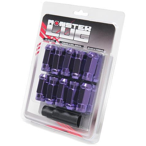 Wheel Mate Monster Locking Lug Nut Set of 4 - Purple 14x1.50