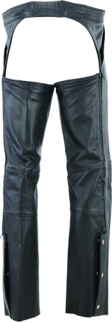 River Road Plains Leather Chaps Black - Large