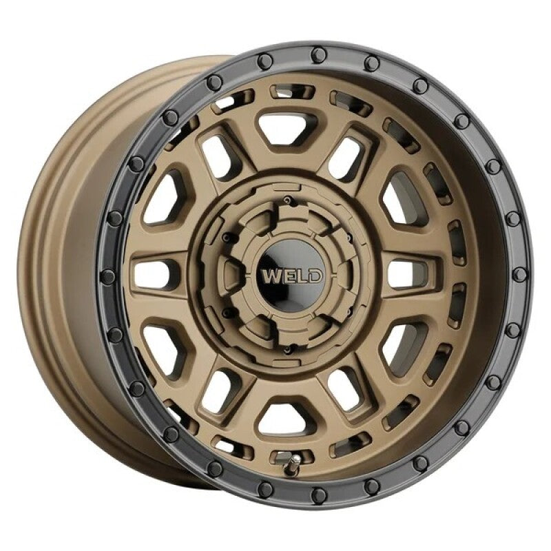 Weld Off-Road Crux 17x9in / 6x135 BP / ET -12 / 106.1mm Bore - Satin Bronze / Satin Black Wheel